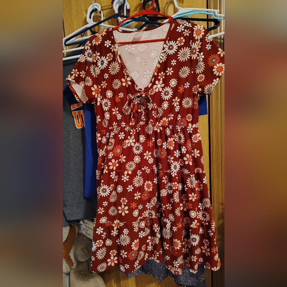 No Boundaries Red Floral Midi Dress